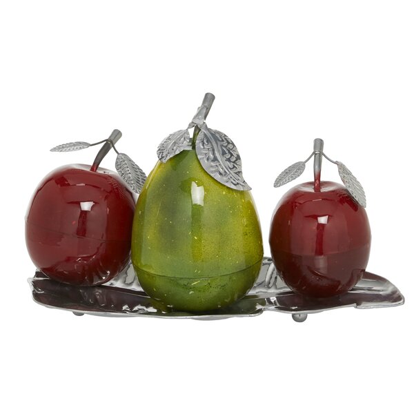 SET OF 3 ICY BEADED PEAR WINE GREEN BERRY FIGURINE Fruit New  Deluxe ORNAMENTS