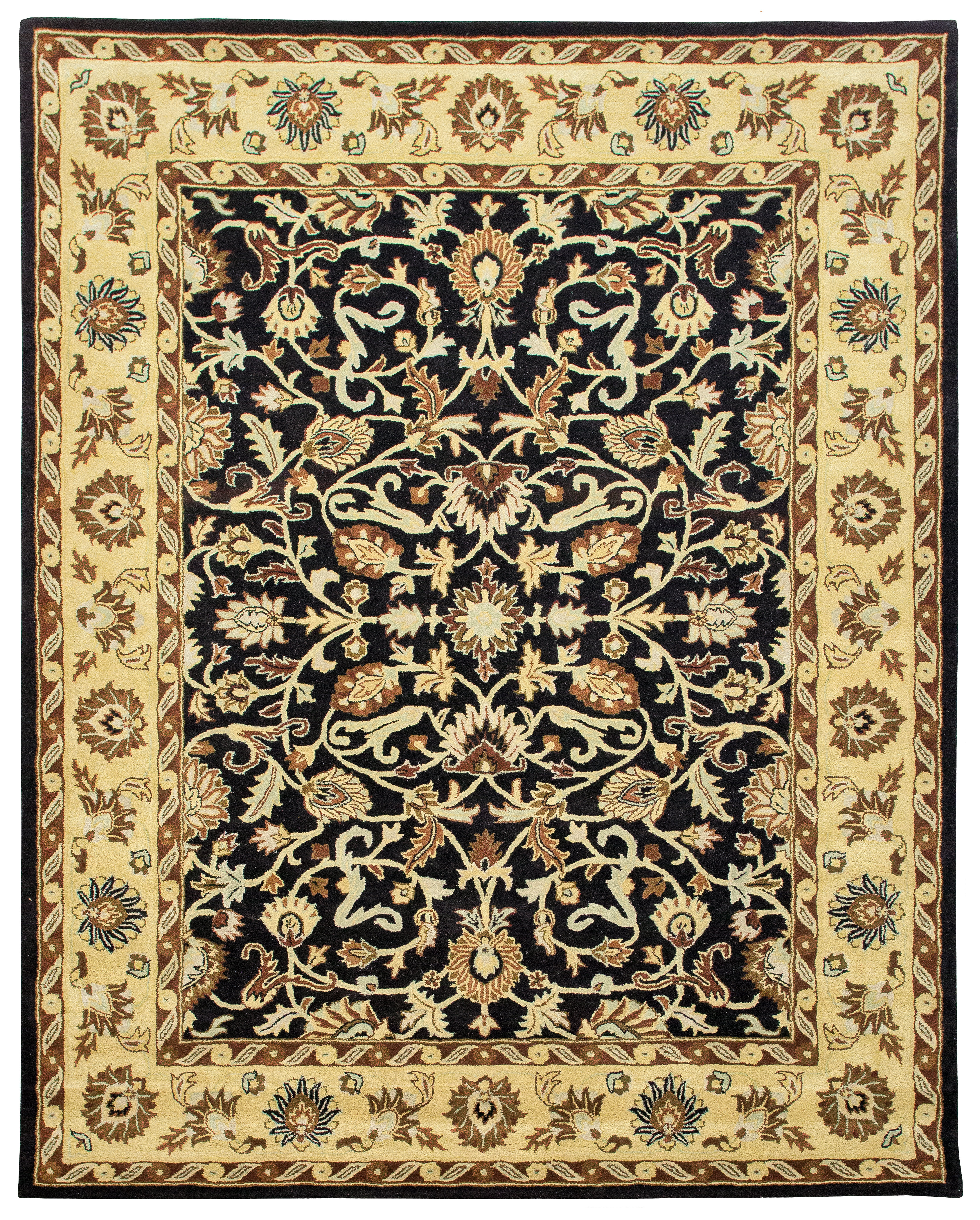 Charlton Home Layla Mae Oriental Handmade Tufted Wool Beige Black Area Rug Wayfair