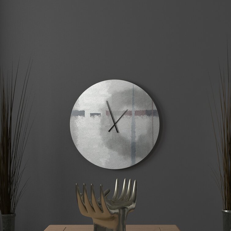 新品］Metal Art Studio Contemporary Wall Clock 'Silver Waves Clock' by Helena  Mar 日本製