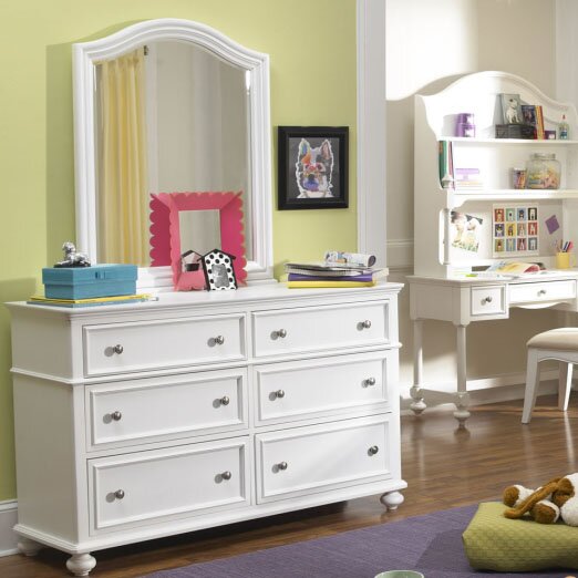 Harriet Bee Pindall 6 Drawer Double Dresser With Mirror Reviews Wayfair
