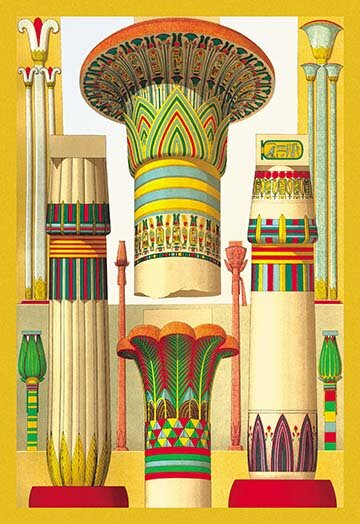 Buyenlarge Egyptian Columns By Auguste Racinet Graphic Art Wayfair
