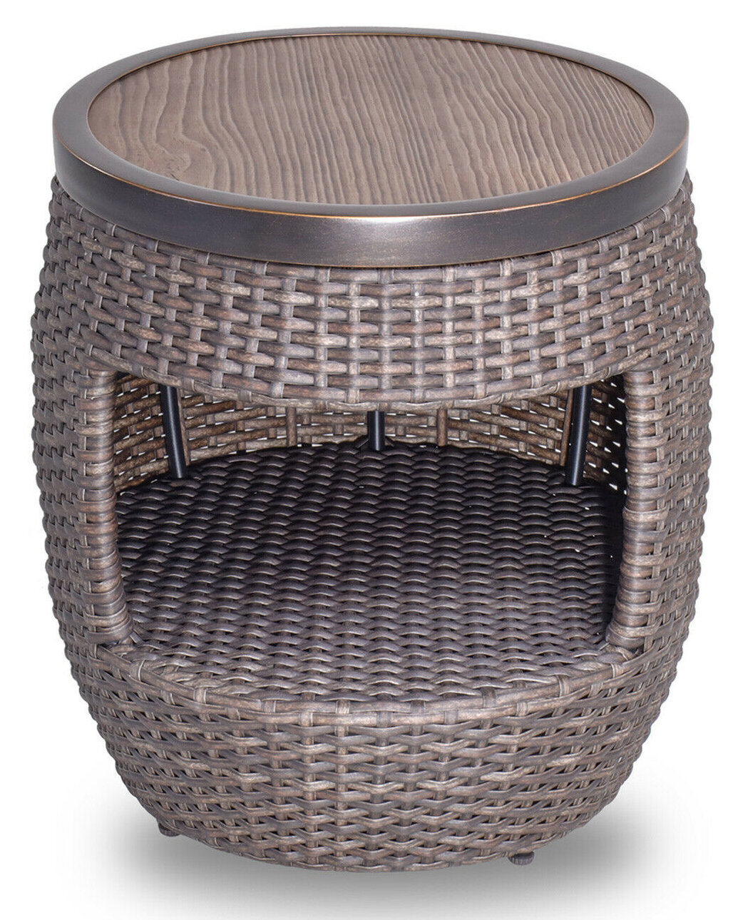 Round Wicker Coffee Table Outdoor - Costway Round Rattan Wicker Coffee