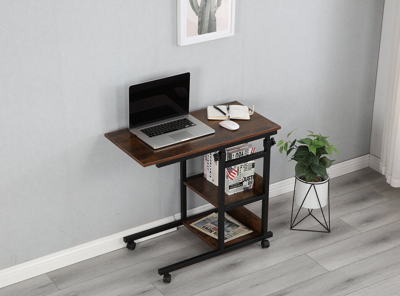 Details about   Adjustable Computer Desk Laptop Rolling Shelf Stand Up Lift Table Home Furniture 