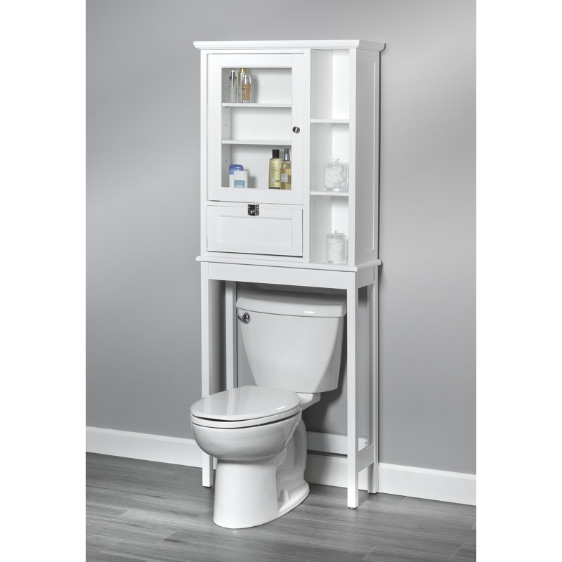 White Finish Over Toilet Space Saver Etagere Bathroom Storage Cabinet Shelf Door Bath Caddies Storage Home Garden Map India Org