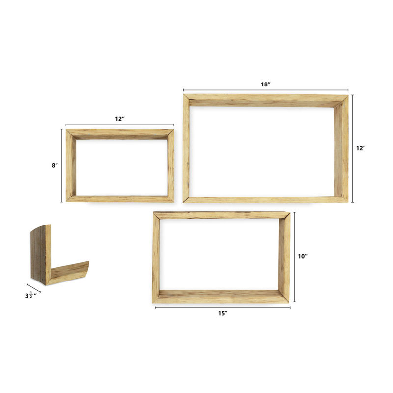 Gracie Oaks Darl Vintage Farmhouse Shadow Box 3 Piece Wall Shelf Set Reviews Wayfair