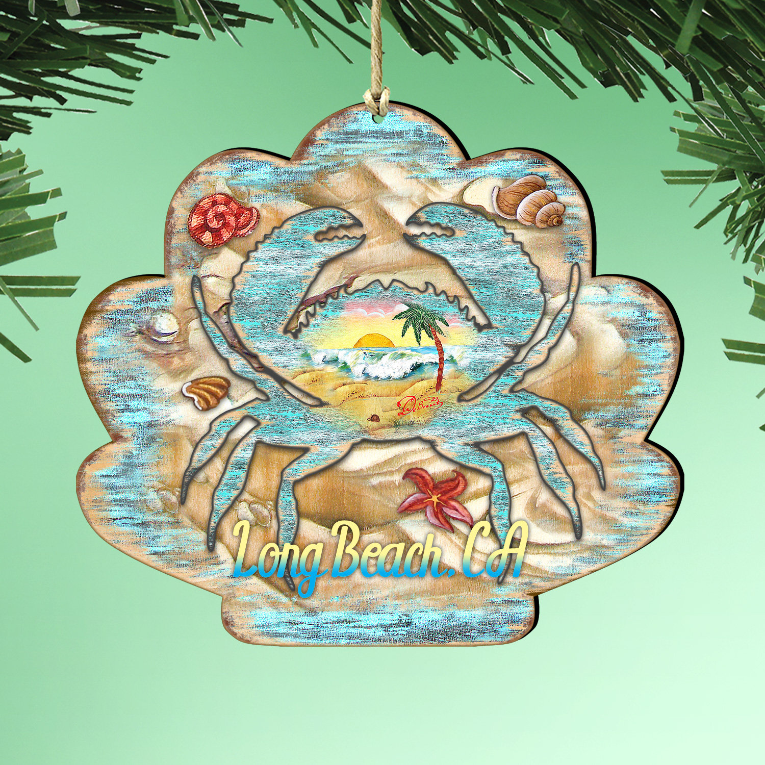 The Holiday Aisle Seashell Crab Hanging Figurine Ornament Wayfair