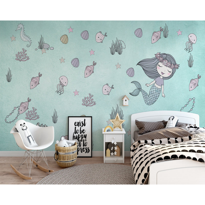 GK Wall Design Peel And Stick Mermaid Ariel Starfish Kids ...