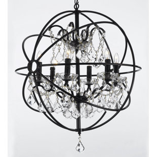 Crystal Orb Chandelier Wayfair Calderdale Orb 6 Light Led Globe Chandelier