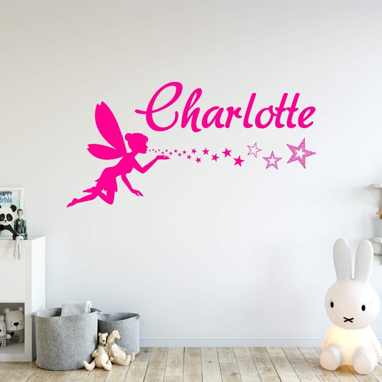 Custom Personalised Name Tinker Bell Fairy Wall Art Sticker Girls Kids Art Decal