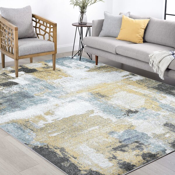 17 Stories Area Rug in Yellow/Gray/White & Reviews | Wayfair