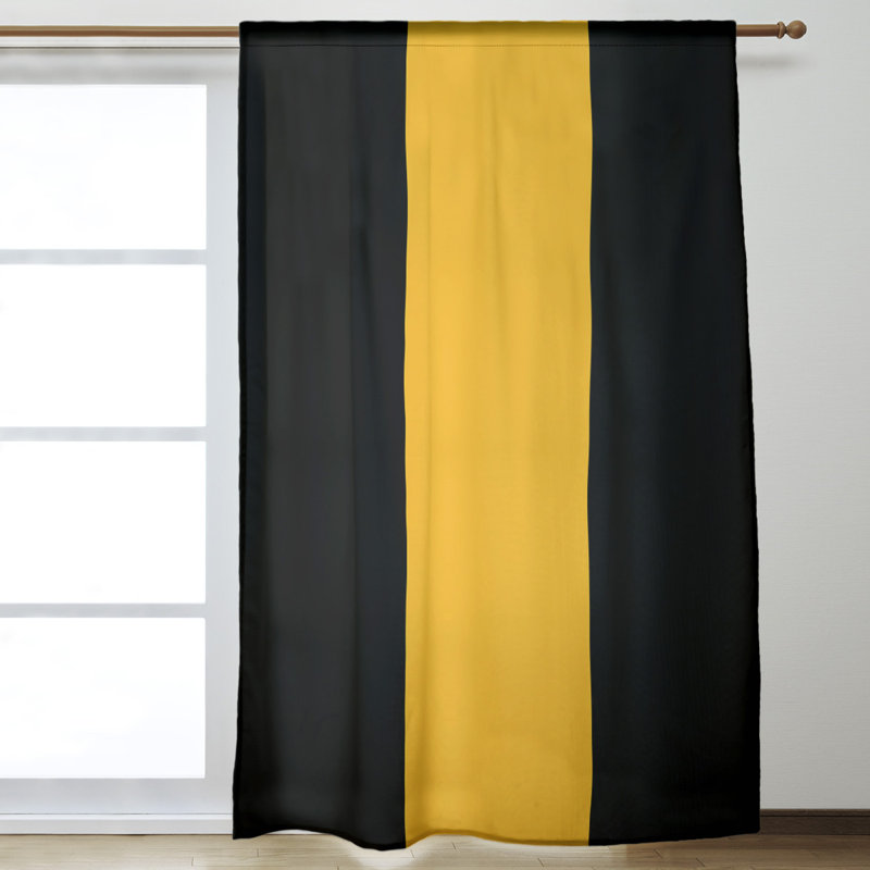 Artverse National Hockey Stripes Nhs Pittsburgh Room Darkening Rod Pocket Single Curtain Panel Wayfair