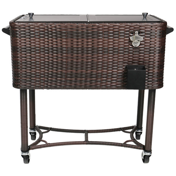 outdoor wicker beverage cooler