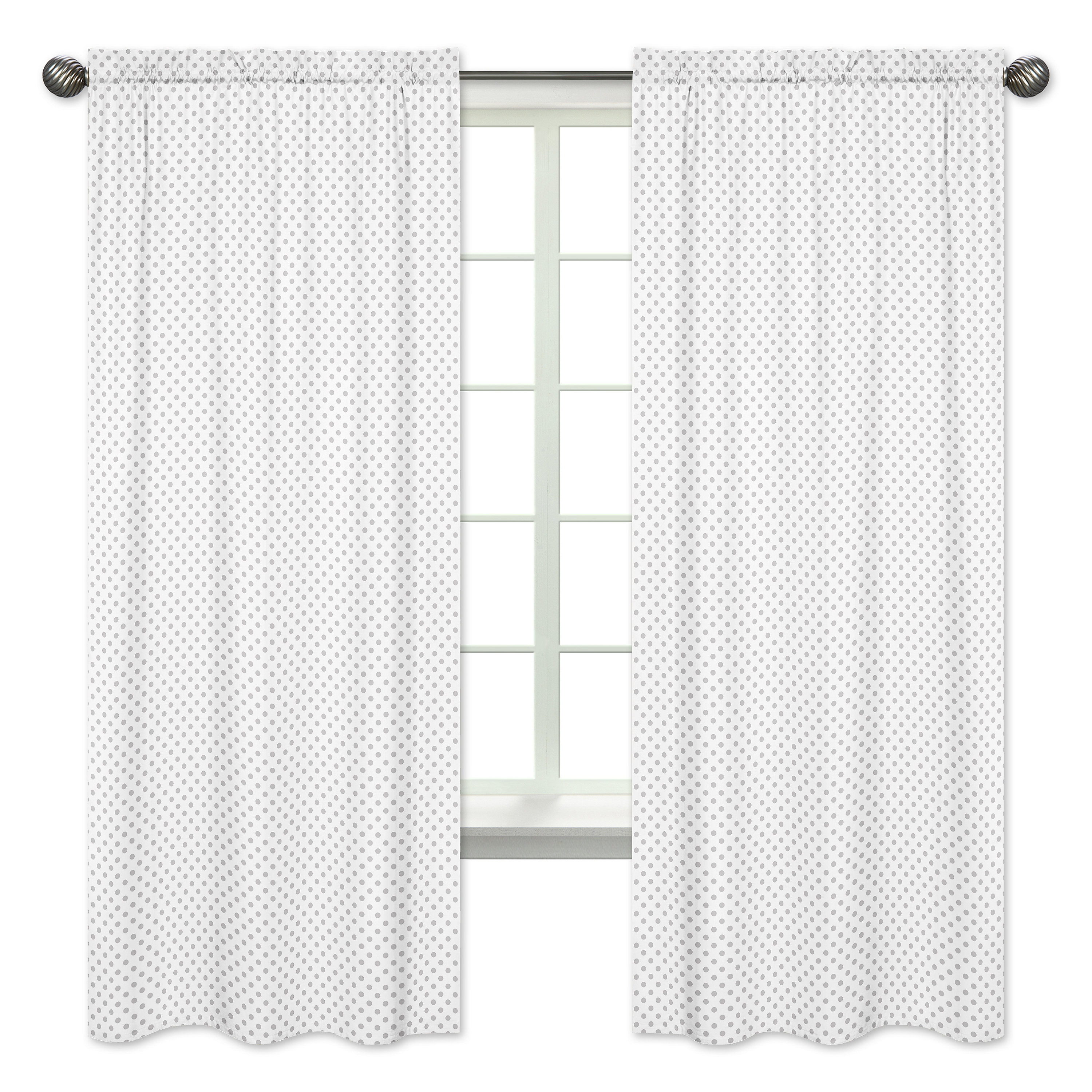 Sweet Jojo Designs Watercolor Floral Polka Dot Semi Sheer Outdoor
