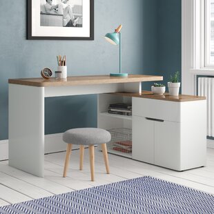 small white gloss corner desk