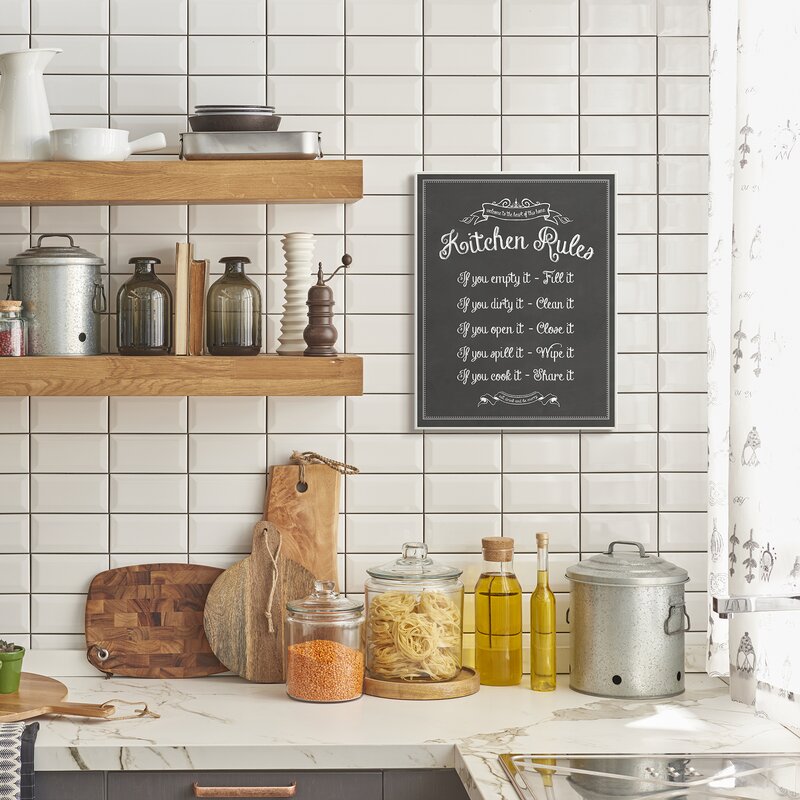 Stupell Industries Kitchen Rules Chalkboard Textual Art