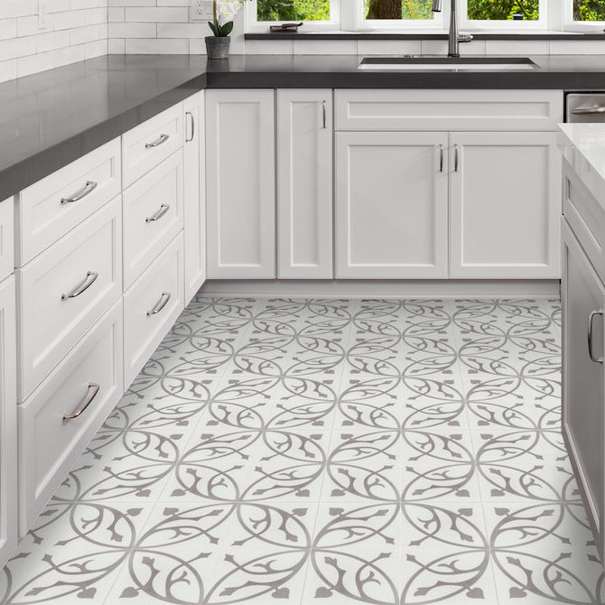 Villa Lagoon Tile Boden H 8 X 8 Cement Field Tile In White Gray