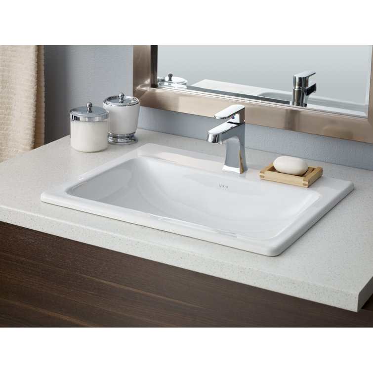 Cheviotproducts Manhattan Vitreous China Rectangular Drop In Bathroom Sink With Overflow Reviews Wayfair