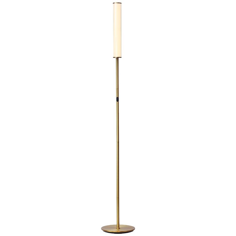 Everly Quinn Dimmable LED Cylinder Floor Lamp, Full Range Dimming,  Minimalist Standing Pole Lamp / Torch Lamp, Floor Lamps For Living Room,  Bedrooms, Porch, Patio, And Office, Antique Brass | Wayfair