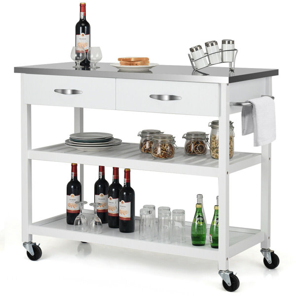 Charlton Home Gillies Rolling Kitchen Cart Reviews Wayfair
