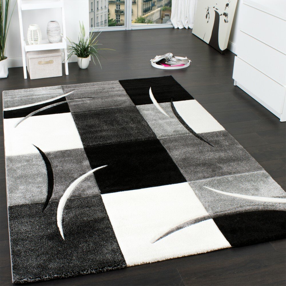 Designer Modern Teppich FLASH Eule grau weiß Tiermotive Carpet Designteppich