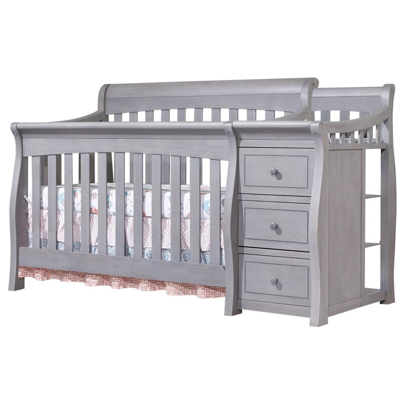 crib with built in changing table