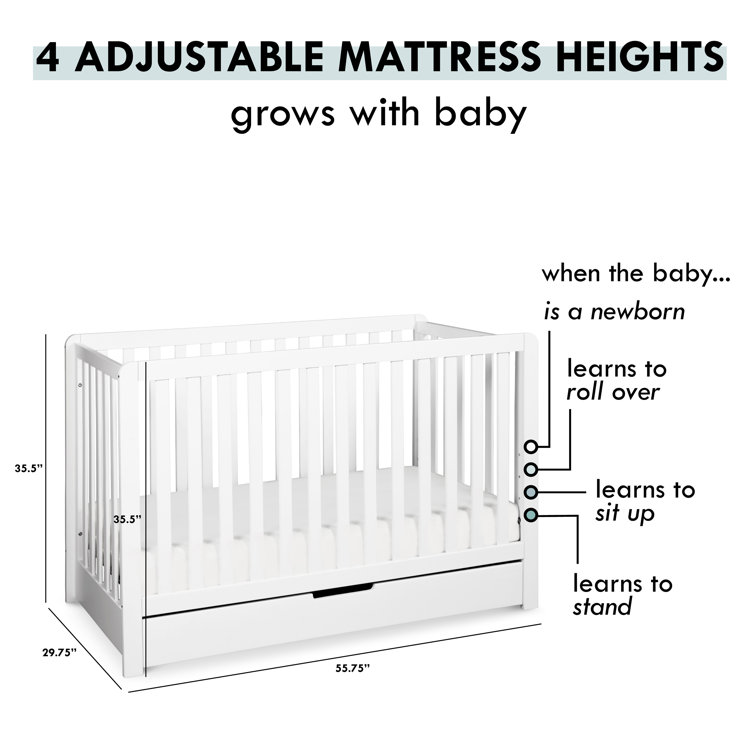 Baby Crib with adjustable mattress height