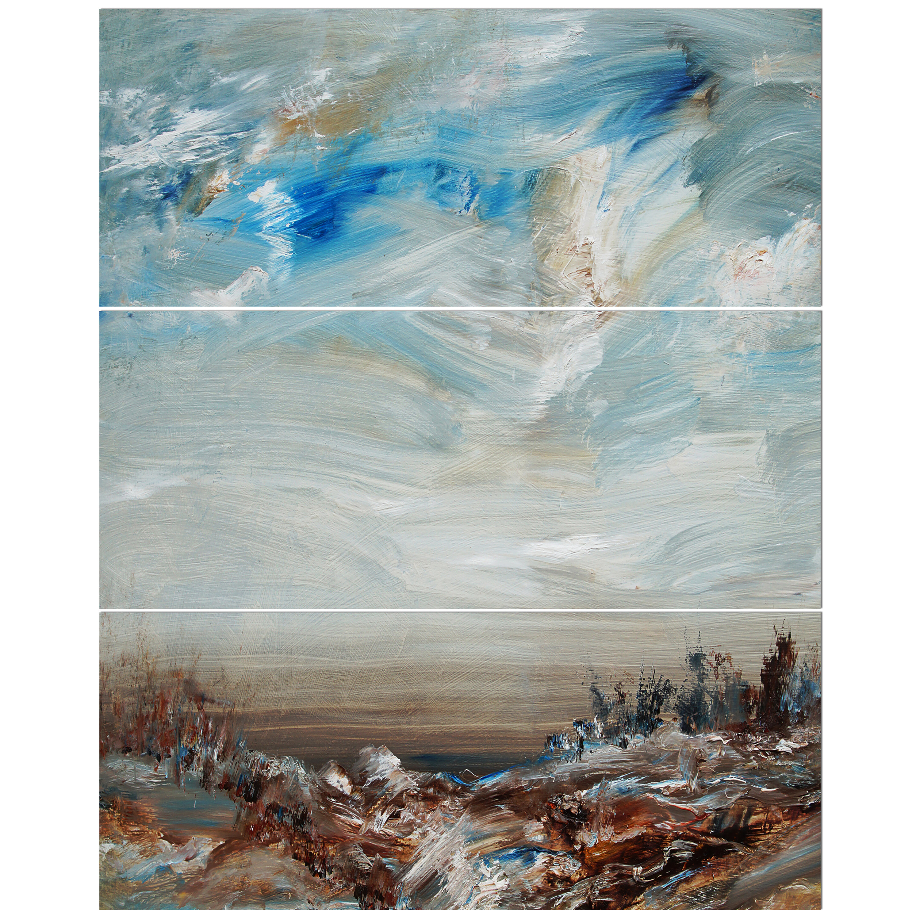 East Urban Home Cloudy Sky In Oil Painting Oil Painting Print Multi Piece Image On Wrapped Canvas Wayfair