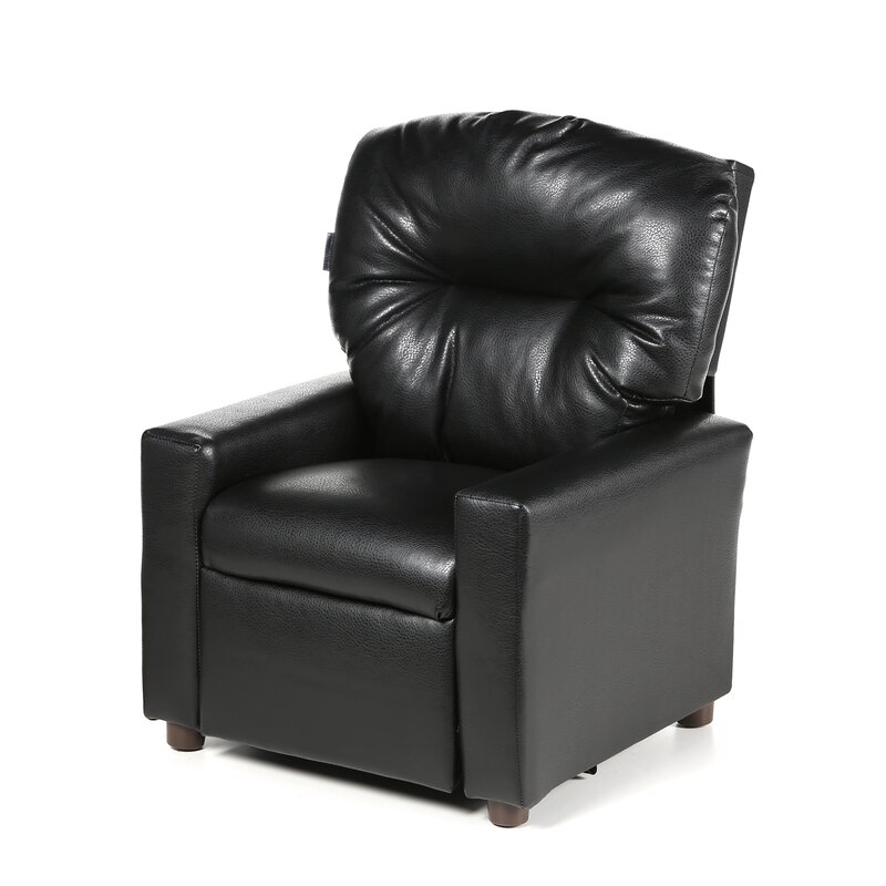 kids black leather chair