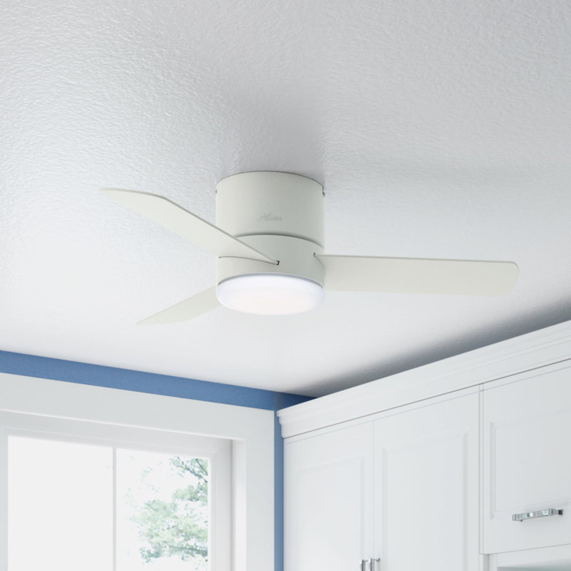 Hunter Fan 44" Minimus 3 - Blade LED Flush Mount Ceiling ...