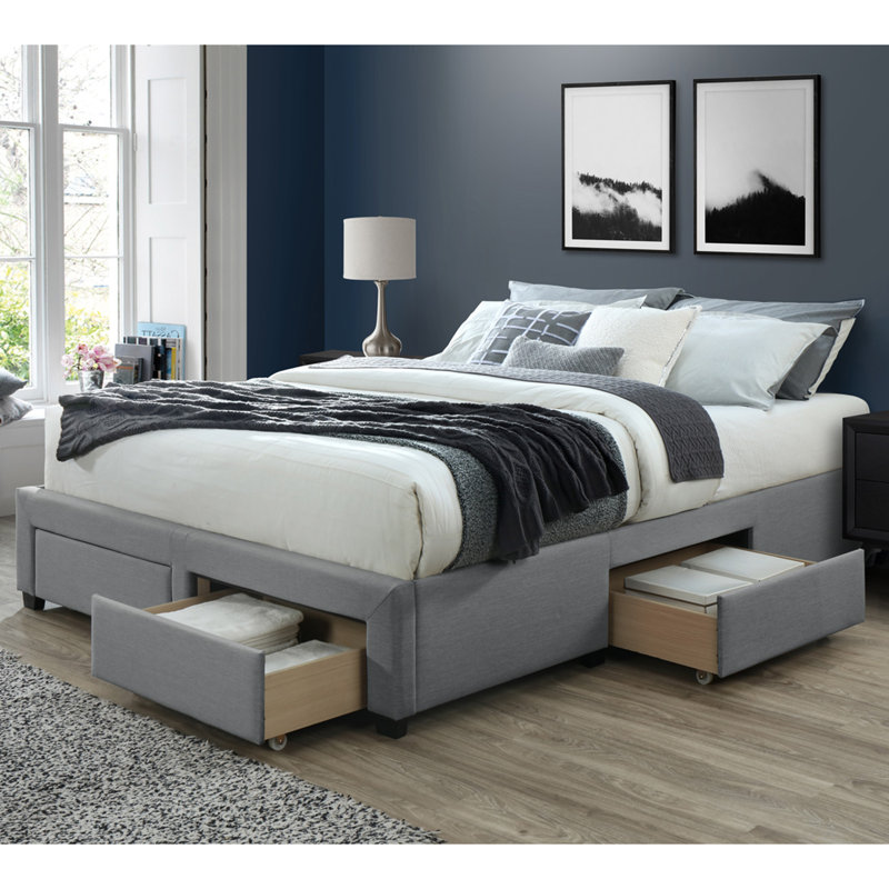 Molly Queen Upholstered Storage Platform Bed Reviews Allmodern Molly Queen Upholstered Storage