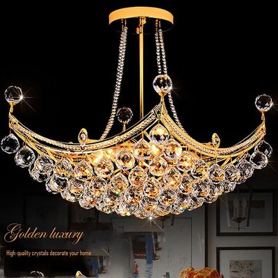 Bixton 6 - Light Unique Empire Chandelier with Crystal Accents