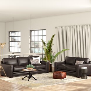 Jaynell Solid Leather 2 Piece Living Room Set by Latitude Run