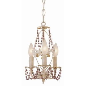 Crystal Flair 3-Light Semi Flush Mount