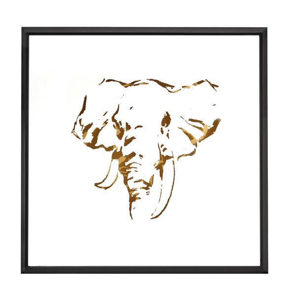 Majestic Mirror Square Abstract Elephant Shadow Box Art With Thin