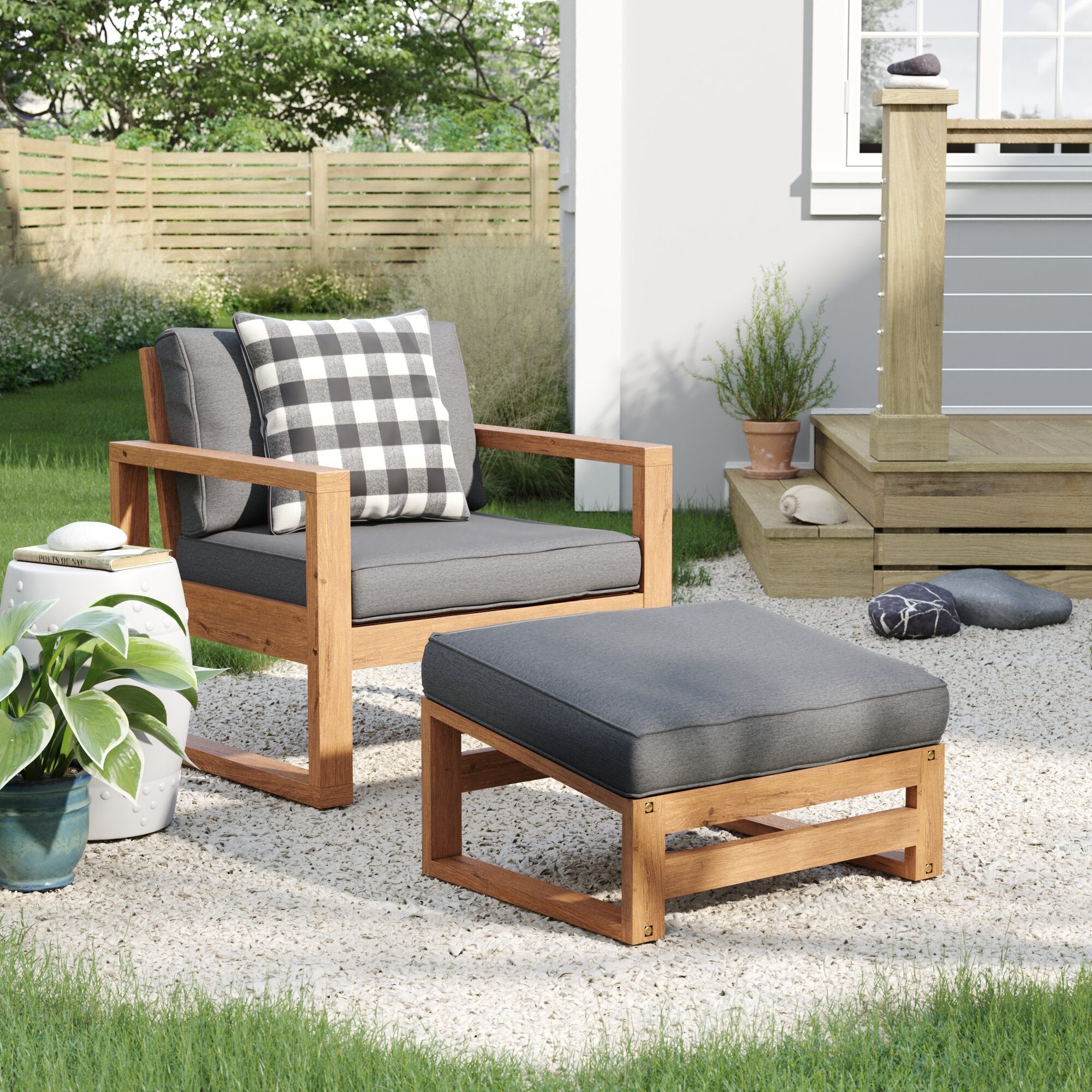 deck chair and ottoman