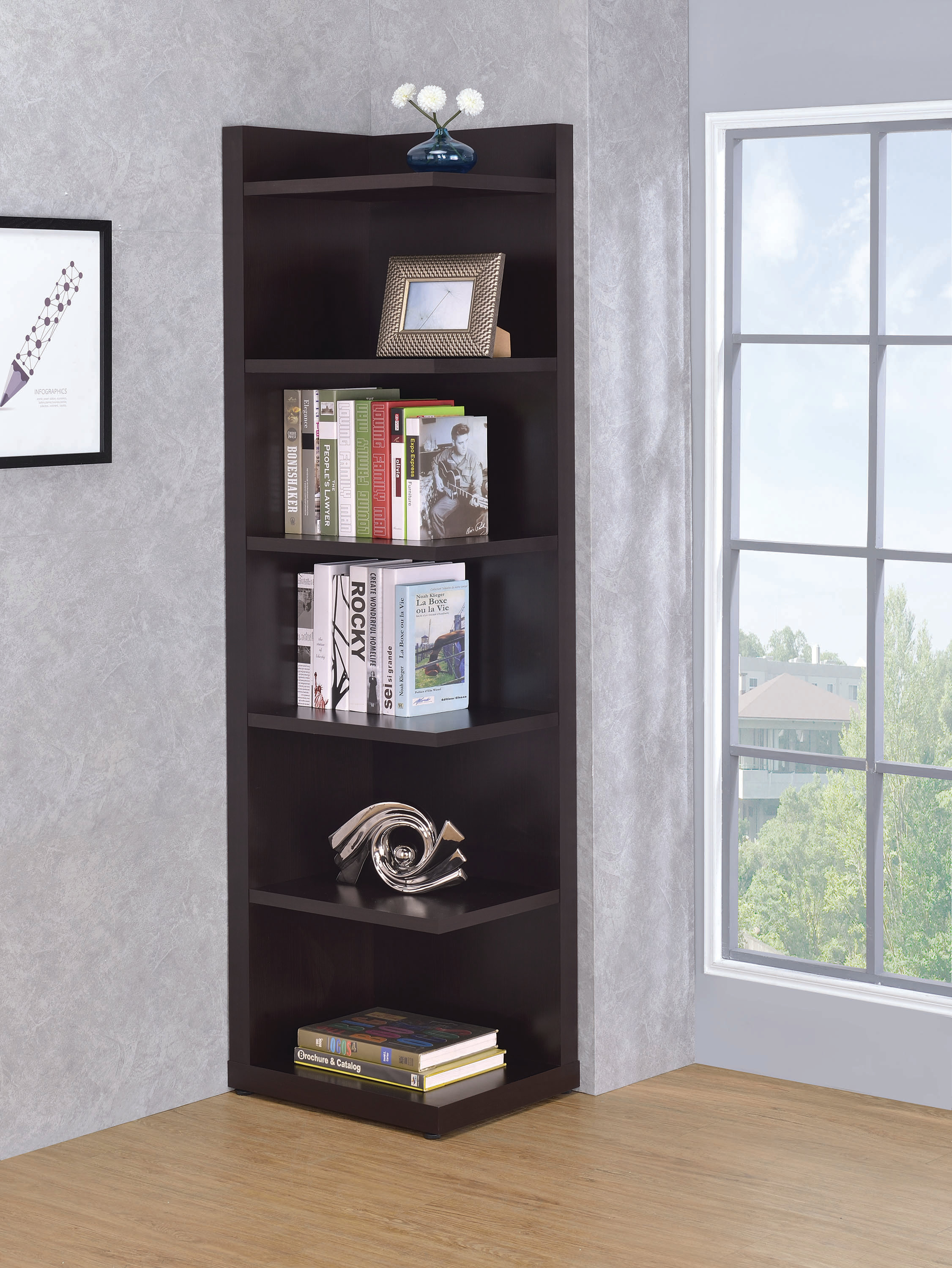 corner book case
