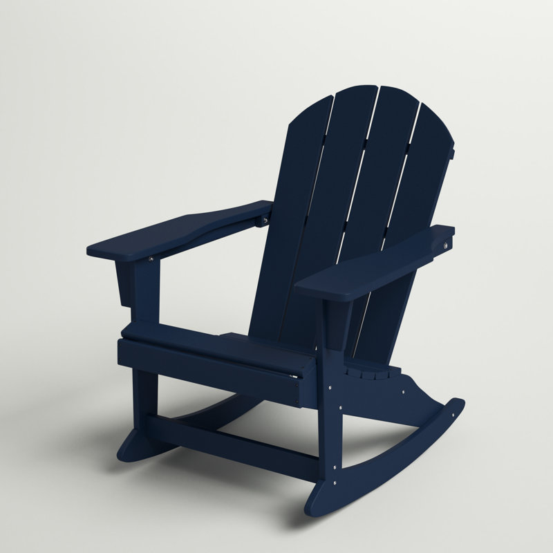 Ravenna HDPE Rocking Adirondack Chair Color: Navy Blue