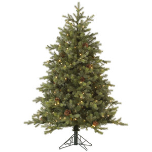 Rocky Mountain 7.5' Green Fir Artificial Christmas Tree with 800 Dura-Lit Clear Lights