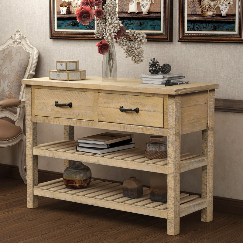 Dovecove 45 Solid Wood Console Table And Stool Set Wayfair