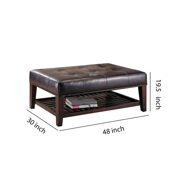 Winston Porter Iddings Charming Leather Tufted Cocktail Ottoman Reviews Wayfair