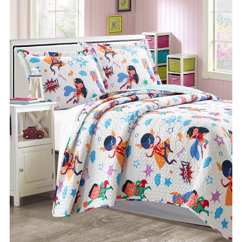 Zoomie Kids Mcquiston Supersquad Reversible Quilt Set Wayfair