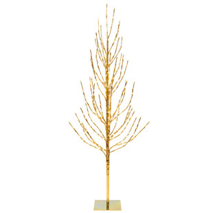 Gold Christmas Trees You Ll Love Wayfair 2 Gold Pine Artificial Christmas Tree With 120 Led Clear White Lights Stand