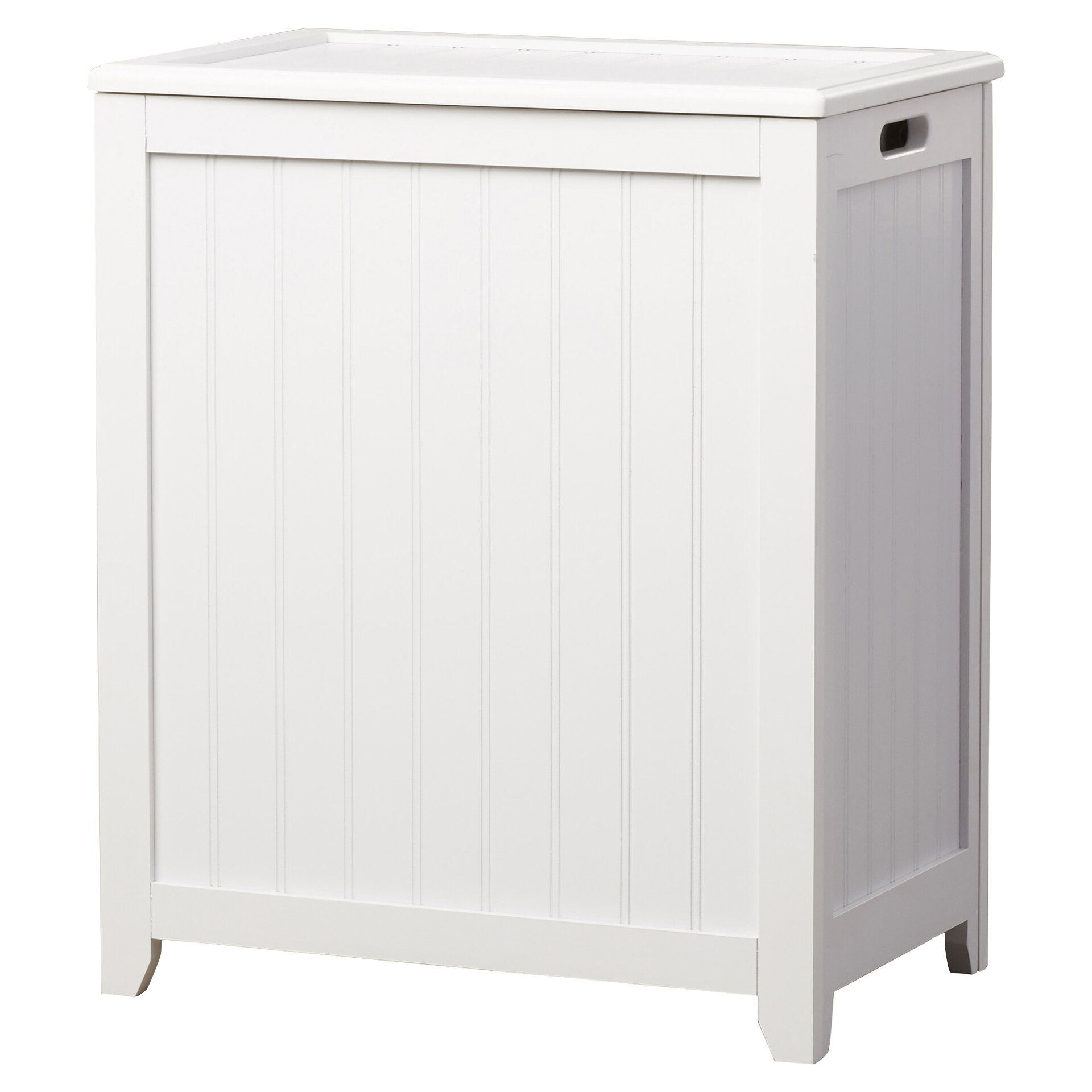 white laundry hamper with lid