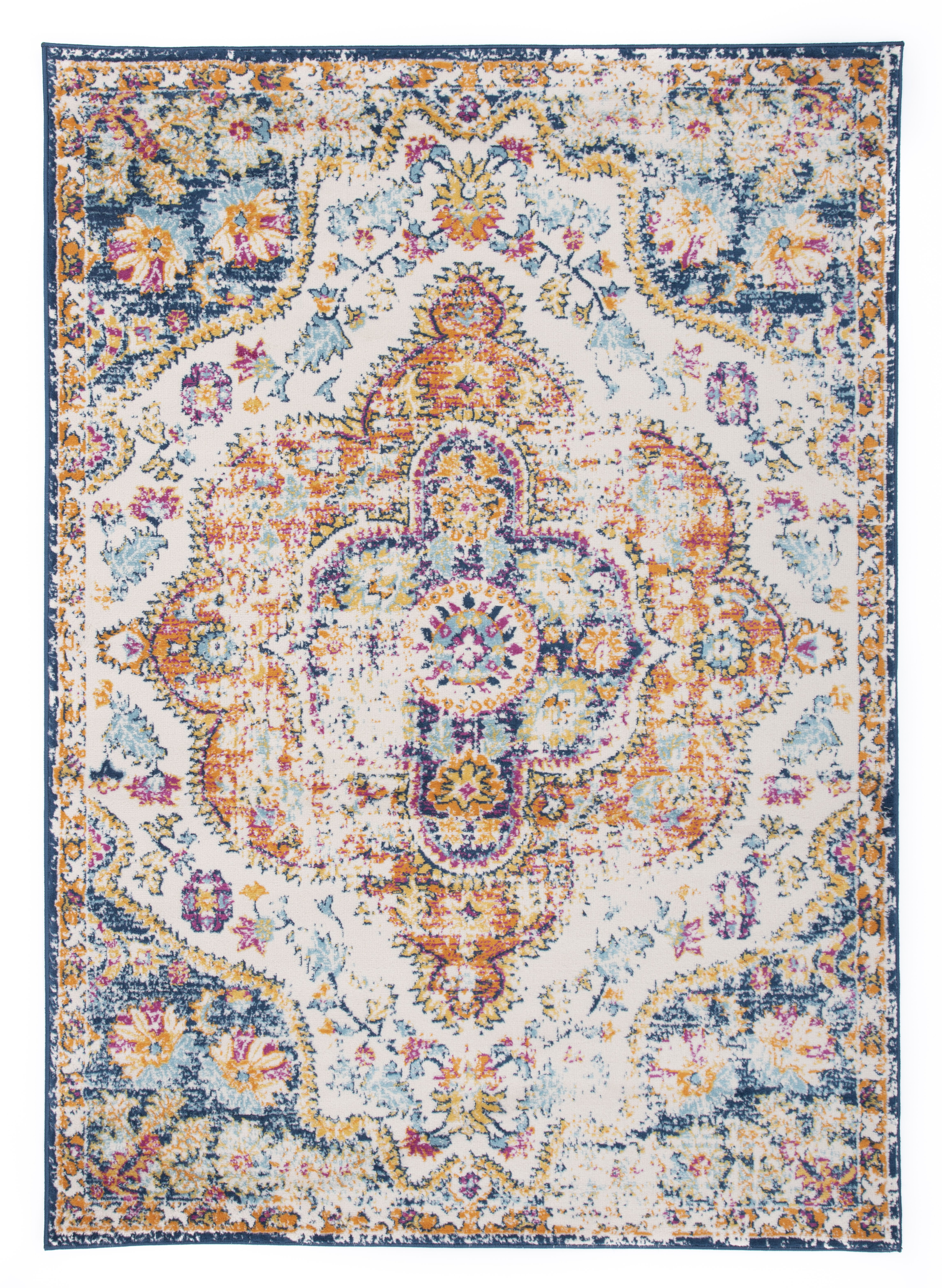 Bungalow Rose Vedika Blue Orange Area Rug Reviews Wayfair Bungalow Rose Vedika Blue Orange Area