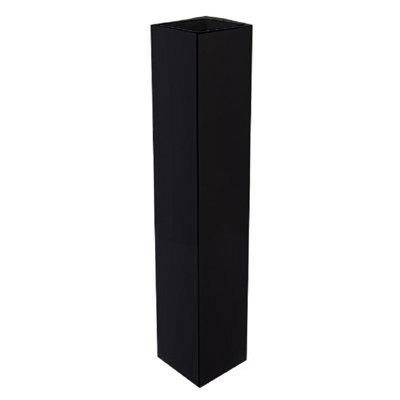 Tall Rectangular Wooden Modern Floor Vase, Black 30 Inch
