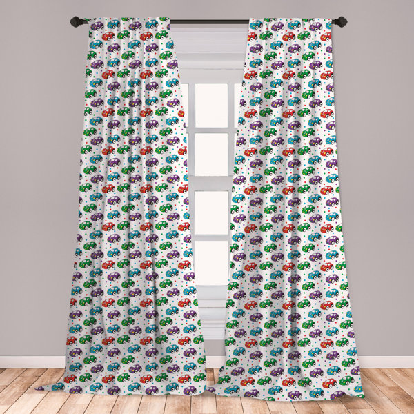 East Urban Home Ambesonne Cars Curtains Children Baby Boy Toy Pattern With Dots Number 5 Cars For Joyous Play Time Window Treatments 2 Panel Set For Living Room Bedroom Decor 56 X 84 Multicolor Wayfair
