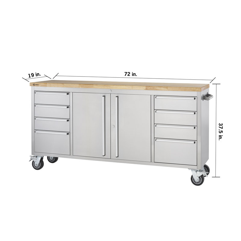 Wfx Utility Rubberwood 72 W 8 Drawer Bottom Rollaway Chest