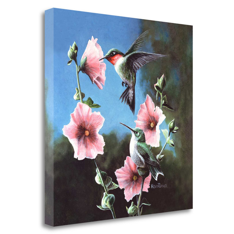 Red Barrel Studio Ruby Throated Hummingbird Acrylic Painting