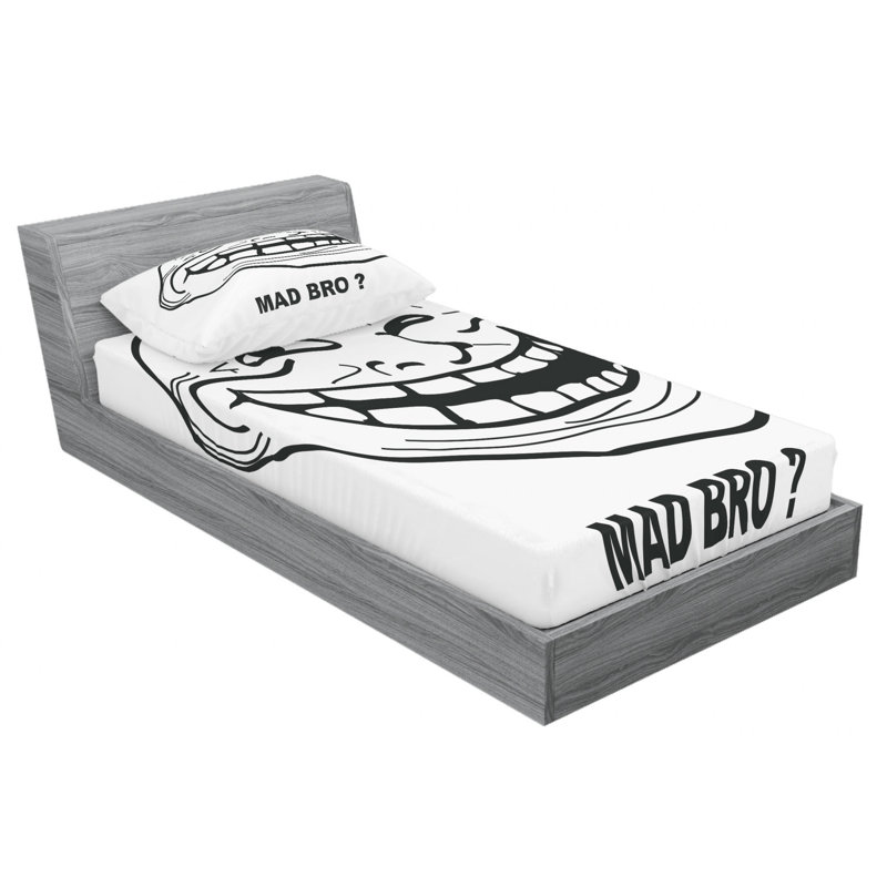 East Urban Home Style Troll Face Guy For Annoying Popular Internet Meme Sheet Set Wayfair