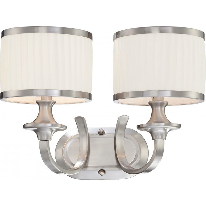 Charlton Home Turco 2 Light Brushed Nickel Vanity Light Reviews Wayfair